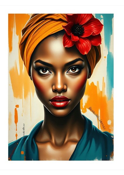 Afrikalı Kadın Art Mdf Poster 25CMX 35CM