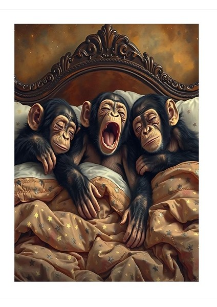 Uyuyan Maymunlar Mdf Tablo 35CM X50CM