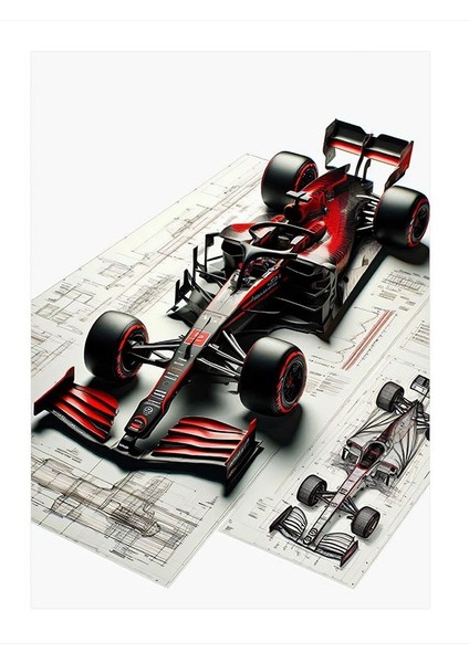 Formula 1 Yarış Arabası Mdf Poster 35CM X50CM
