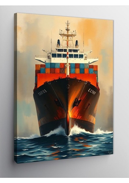 Kanvas Tablo Yük Gemisi ve Deniz