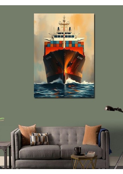 Kanvas Tablo Yük Gemisi ve Deniz modelleri