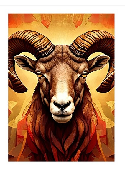 Ateşli Koç Gücü Mdf Poster 25CMX 35CM