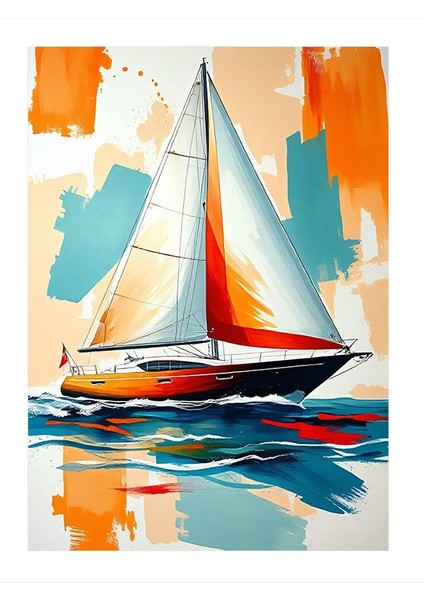 Sarı Yelkenli Macerası Model Mdf Tablo 25CMX 35CM