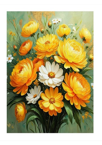 Bahçede Bahar Buketi Modern Ahşap Tablo 35CM X50CM