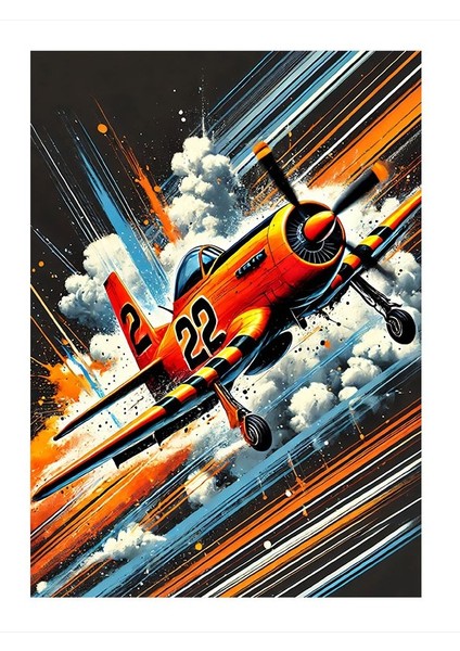 Havada Uçak ve Enerji Mdf Poster 25CMX 35CM