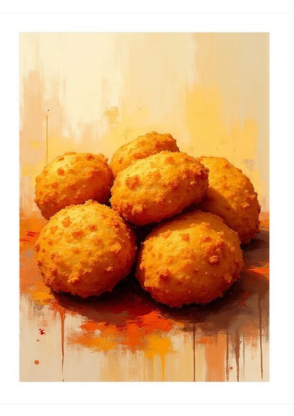 Kızarmış Toplar Modern Mdf Tablo 35CM X50CM