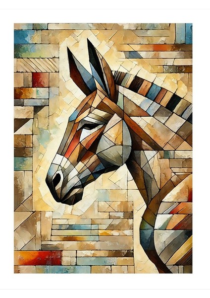 Mozaik Zebra Sanatı Dekoratif Mdf Tablo 35CM X50CM