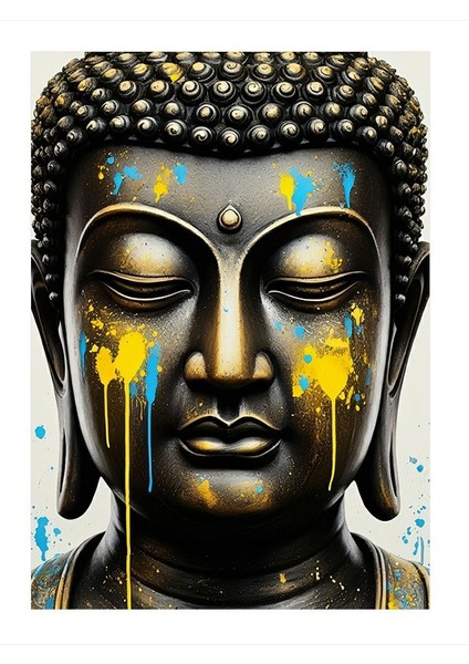 Buda ve Altın Renkler Hediyelik Mdf Tablo 25CMX 35CM
