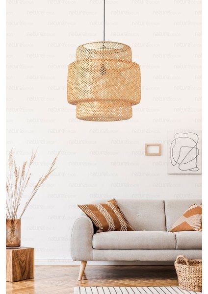 Tekno Trust Sinnerlig Bambu Avize 50CM- Iskandinav, Modern, Bohem, Rattan Avize, Aydınlatma