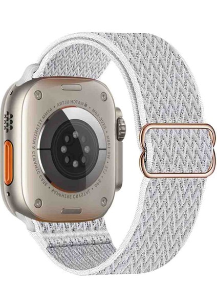 Apple Watch Seri 10 9 8 7 6 Se 5 4 3 2 1 Ultra 1/2 (42-44-45-46-49) mm Uyumlu Elastik Ayarlanabilir Kayış