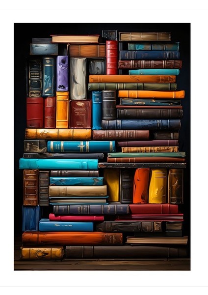 Bilgi Kulesi Kitaplığı Modern Mdf Tablo 18CM x 27CM