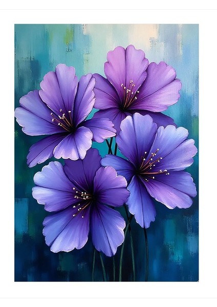 Doğadaki Mor Çiçekler Hediyelik Mdf Tablo 18CM x 27CM