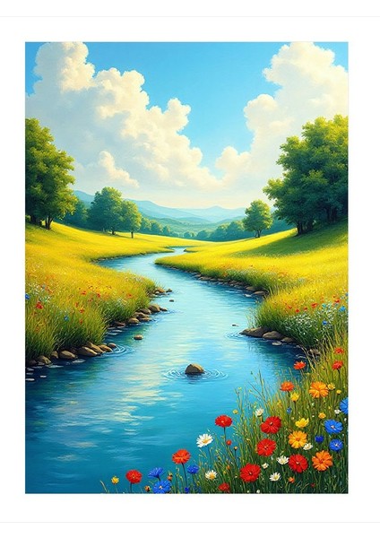 Doğanın Huzurlu Akışı Art Mdf Tablo 35CM X50CM