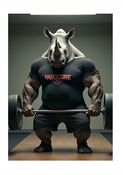 Sert Görünümlü Gergedan Mdf Poster 25CMX 35CM