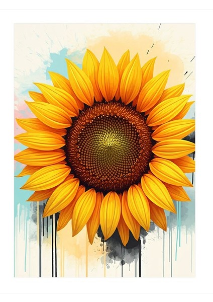 Parlayan Sarı Güneş Hediyelik Ahşap Tablo 18CM x 27CM