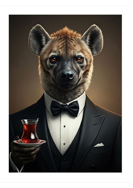 Smokinli Sırtlan ve Çay Mdf Tablo 35CM X50CM