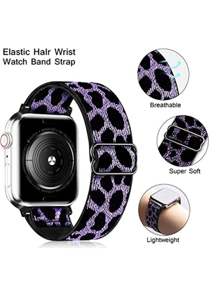 Apple Watch Seri 10 9 8 7 6 Se 5 4 3 2 1 Ultra 1/2 (42-44-45-46-49) mm Uyumlu Elastik Ayarlanabilir Kayış modelleri