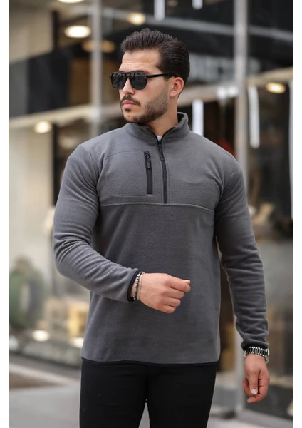 Roberto Bornova Polar Yarım Fermuar Sweatshirt