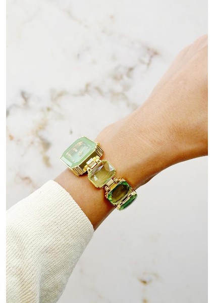 Aosta Yeşil Taşlı Kadın Kol Saati modelleri