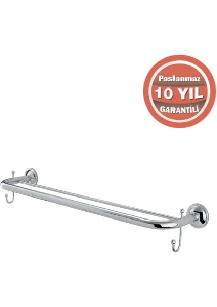 Paslanmaz Pirinç Bella İkili Uzun Havluluk Kancalı 50 cm
