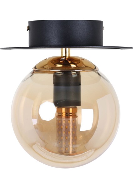 Tekno Trust Alora Siyah Gold Bal Camlı Plafonyer Avize