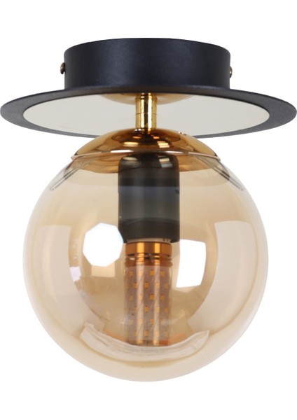 Tekno Trust Alora Siyah Gold Bal Camlı Plafonyer Avize