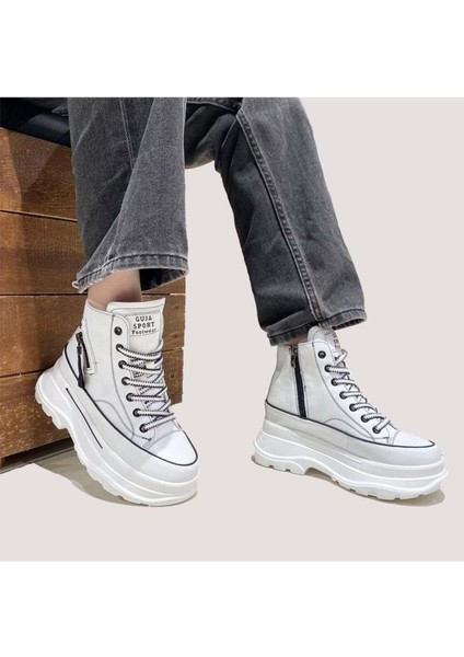 24K345-4 Yüksek Taban Hafif Kadın Sneakers Bot
