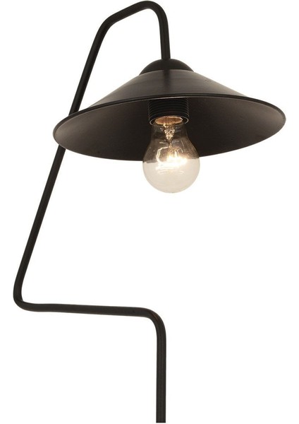 Şık Siyah Retro Metal Lambader, Cam Detaylı, Yükseklik 151-200 cm