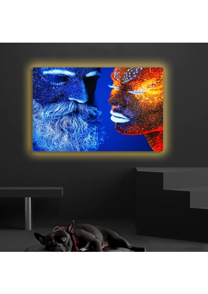 LED Işıklı Kanvas Tablo, 3D Dekoratif Baskılı Tablo Yapay Zeka Destekli Modern Tasarımlar 03