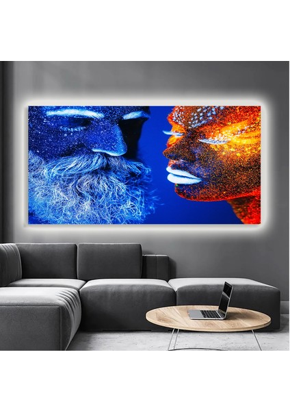 LED Işıklı Kanvas Tablo, 3D Dekoratif Baskılı Tablo Yapay Zeka Destekli Modern Tasarımlar 03