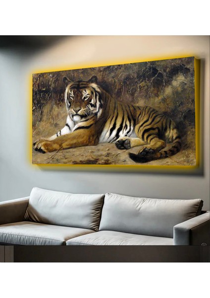 LED Işıklı Kanvas Tablo, 3D Dekoratif Baskılı Tablo Yapay Zeka Desteksli Hayvanlar 175