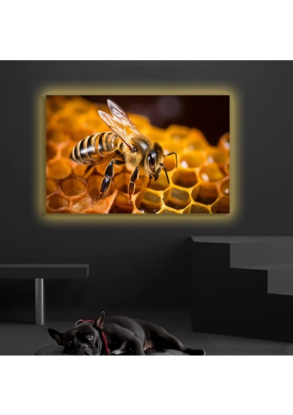 LED Işıklı Kanvas Tablo, 3D Dekoratif Baskılı Tablo Yapay Zeka Desteksli Hayvanlar 199
