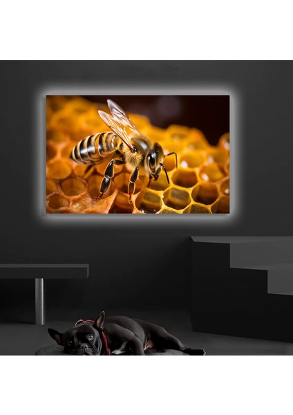 LED Işıklı Kanvas Tablo, 3D Dekoratif Baskılı Tablo Yapay Zeka Desteksli Hayvanlar 199