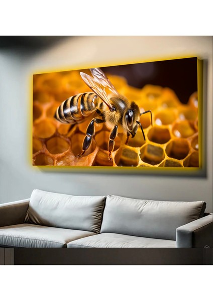 LED Işıklı Kanvas Tablo, 3D Dekoratif Baskılı Tablo Yapay Zeka Desteksli Hayvanlar 199