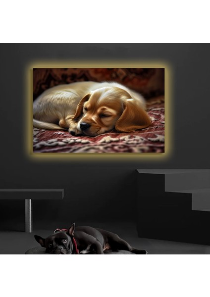 LED Işıklı Kanvas Tablo, 3D Dekoratif Baskılı Tablo Yapay Zeka Desteksli Hayvanlar 319
