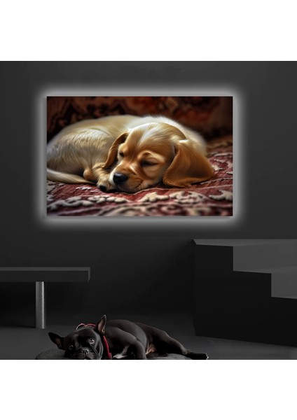 LED Işıklı Kanvas Tablo, 3D Dekoratif Baskılı Tablo Yapay Zeka Desteksli Hayvanlar 319