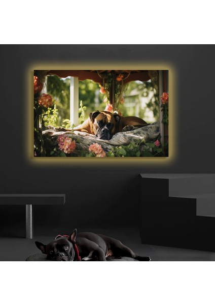 LED Işıklı Kanvas Tablo, 3D Dekoratif Baskılı Tablo Yapay Zeka Desteksli Hayvanlar 179