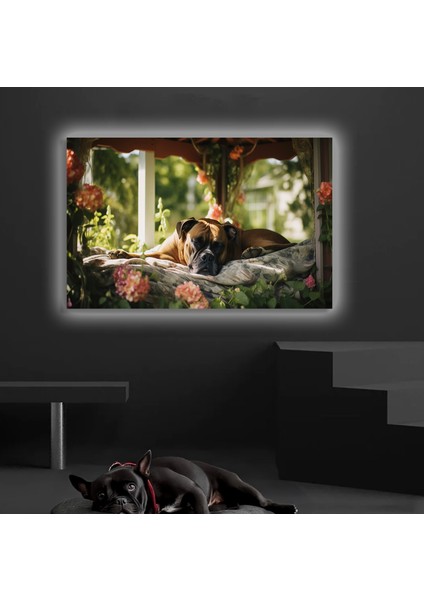 LED Işıklı Kanvas Tablo, 3D Dekoratif Baskılı Tablo Yapay Zeka Desteksli Hayvanlar 179