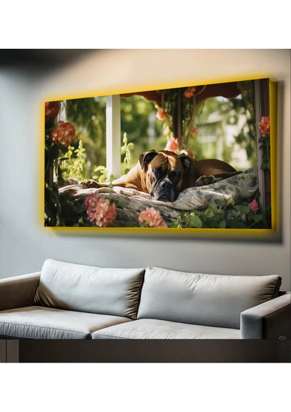 LED Işıklı Kanvas Tablo, 3D Dekoratif Baskılı Tablo Yapay Zeka Desteksli Hayvanlar 179