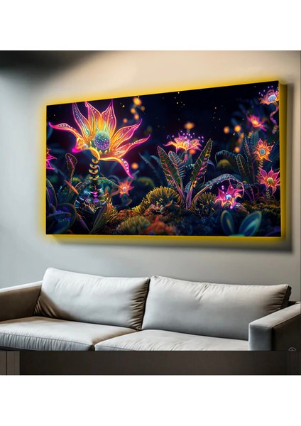 LED Işıklı Kanvas Tablo, 3D Dekoratif Baskılı Tablo Yapay Zeka Desteksli Hayvanlar 73