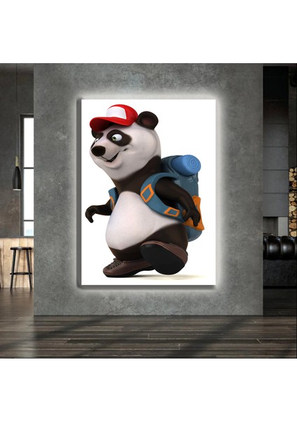 LED Işıklı Kanvas Tablo, 3D Dekoratif Baskılı Tablo Yapay Zeka Desteksli Hayvanlar 454