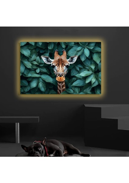 LED Işıklı Kanvas Tablo, 3D Dekoratif Baskılı Tablo Yapay Zeka Desteksli Hayvanlar 298