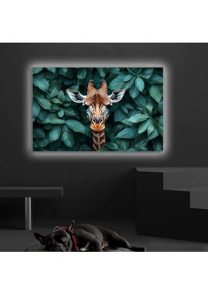LED Işıklı Kanvas Tablo, 3D Dekoratif Baskılı Tablo Yapay Zeka Desteksli Hayvanlar 298