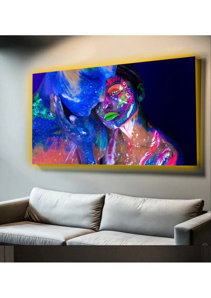 LED Işıklı Kanvas Tablo, 3D Dekoratif Baskılı Tablo Yapay Zeka Desteksli Hayvanlar 05