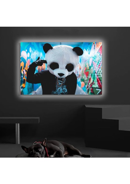 LED Işıklı Kanvas Tablo, 3D Dekoratif Baskılı Tablo Yapay Zeka Desteksli Hayvanlar 252