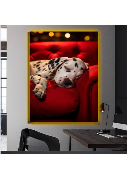 LED Işıklı Kanvas Tablo, 3D Dekoratif Baskılı Tablo Yapay Zeka Desteksli Hayvanlar 413