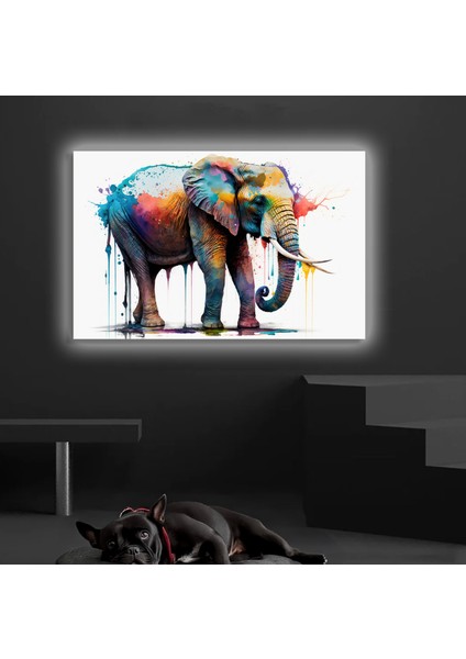 LED Işıklı Kanvas Tablo, 3D Dekoratif Baskılı Tablo Yapay Zeka Desteksli Hayvanlar 151