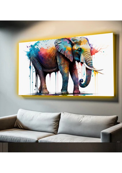 LED Işıklı Kanvas Tablo, 3D Dekoratif Baskılı Tablo Yapay Zeka Desteksli Hayvanlar 151