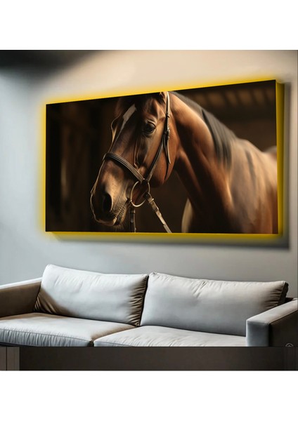 LED Işıklı Kanvas Tablo, 3D Dekoratif Baskılı Tablo Yapay Zeka Desteksli Hayvanlar 79