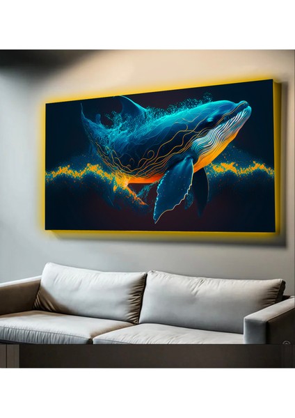 LED Işıklı Kanvas Tablo, 3D Dekoratif Baskılı Tablo Yapay Zeka Desteksli Hayvanlar 321
